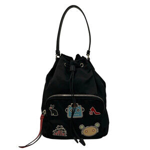 Prada Black Nylon Leather Handbag #334473P10B